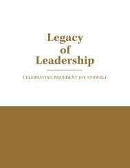 Legacy of Leadership | Celebrating President  Joe Stowell