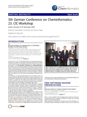 5th German Conference on Cheminformatics: 23 ... - BioMed Central