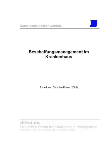 Beschaffungsmanagement im Krankenhaus - Deutsches Forum für ...