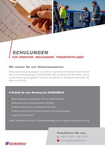 SCHEUERLE Schulungsflyer