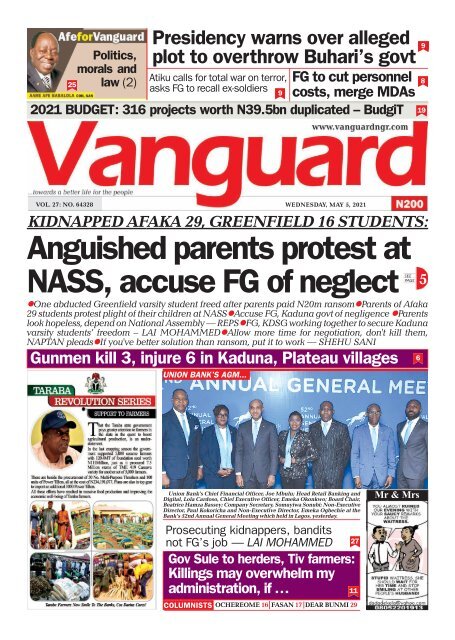 05052021 - Anguished parents protest at NASS, accuse FG of neglect