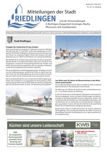 Amtliches Mitteilungsblatt Riedlingen 05.05.2021