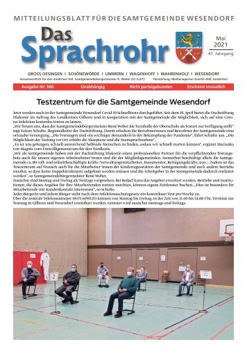 Sprachrohr Wesendorf Mai Ausgabe 2021