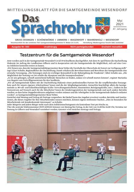 Sprachrohr Wesendorf Mai Ausgabe 2021