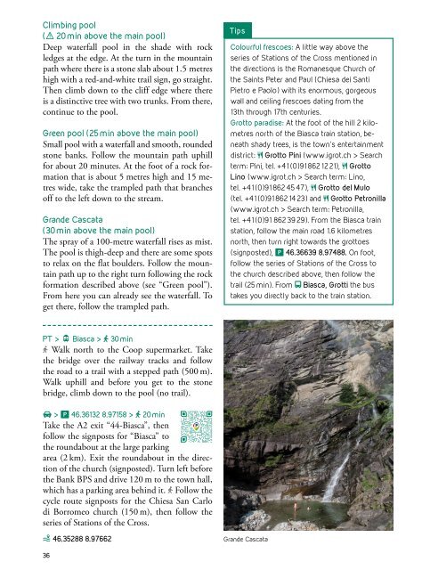 Book «Natural escapes – Ticino», sample pages: Riviera