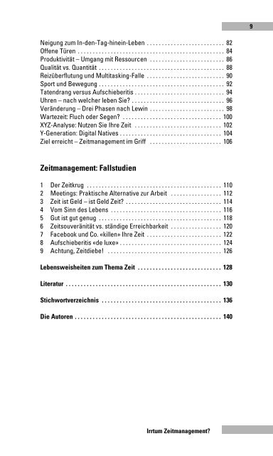 Leseprobe: Scherler/Teta/Frei/Di Giusto: Irrtum Zeitmanagement?