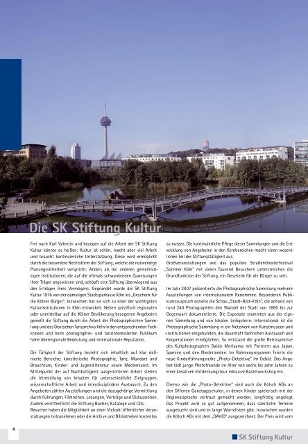 Tätigkeitsbericht 2007 BSK Stiftung Kultur