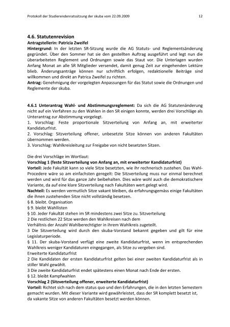 Protokoll der Sitzung des Studierendenrates vom 22.09.2009 1 ...