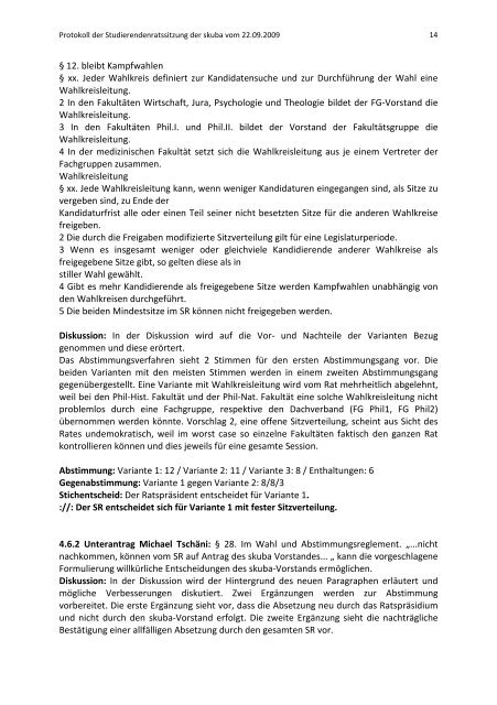 Protokoll der Sitzung des Studierendenrates vom 22.09.2009 1 ...