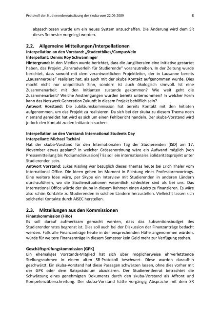 Protokoll der Sitzung des Studierendenrates vom 22.09.2009 1 ...