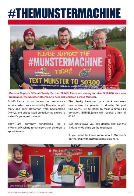 Munster Rugby v Ulster Rugby Match Programme