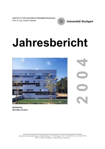 Jahresbericht 2004 - Institut für Nachrichtenübertragung - Universität ...