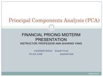 Principal Components Analysis (PCA)