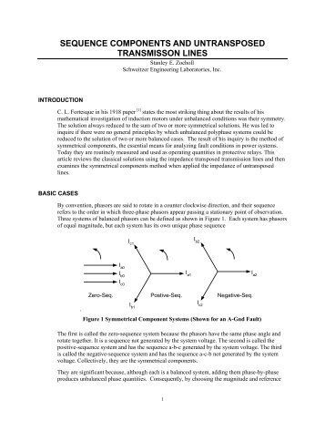 sequence components and untransposed transmisson lines
