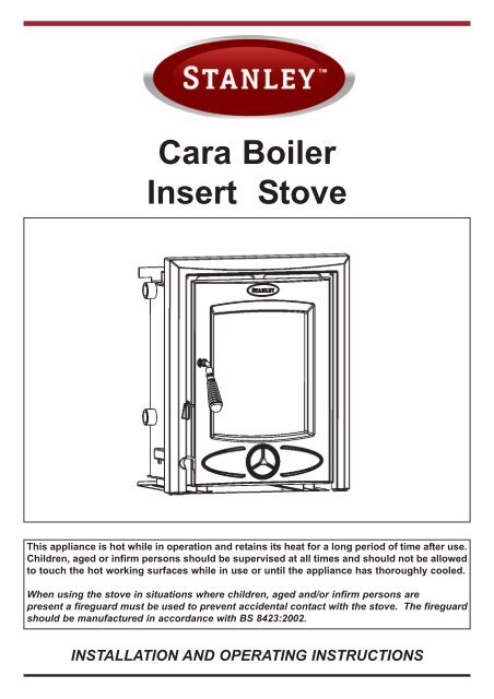 Cara Boiler Insert Stove INSTALLATION AND ... - Waterford Stanley