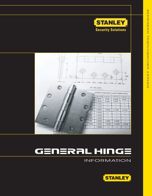 General Hinge Information - Stanley Commercial Hardware