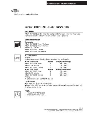 DuPont™ URO® 1120S™/1140S™ Primer-Filler
