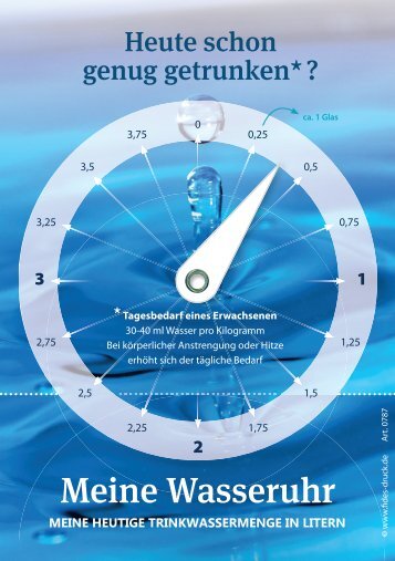0832 Wasseruhr mit Zeiger Tropfen