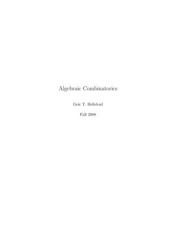 Algebraic Combinatorics