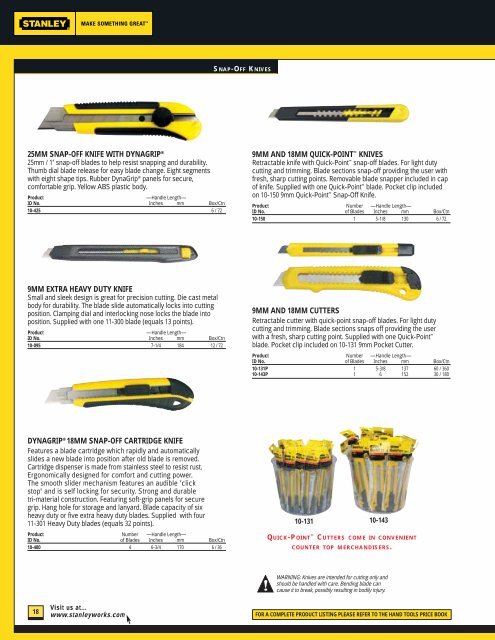 Stanley Hand Tools Catalog - Athena Building