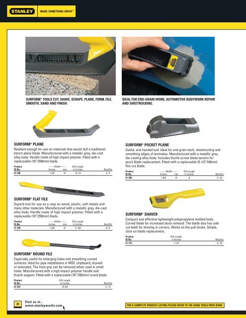 Stanley Hand Tools Catalog - Athena Building