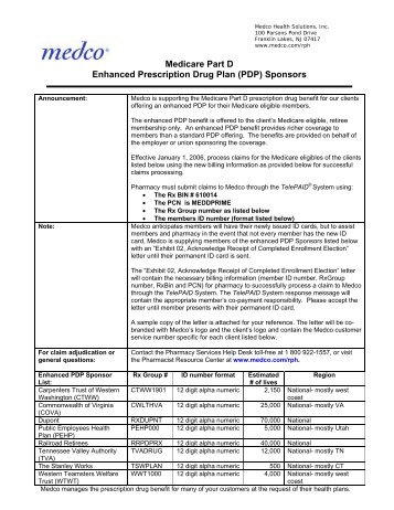 Medicare Part D Enhanced Prescription Drug Plan (PDP