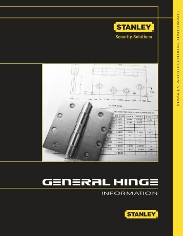 Stanley Architectural Hardware Catalog - General Hinge Information