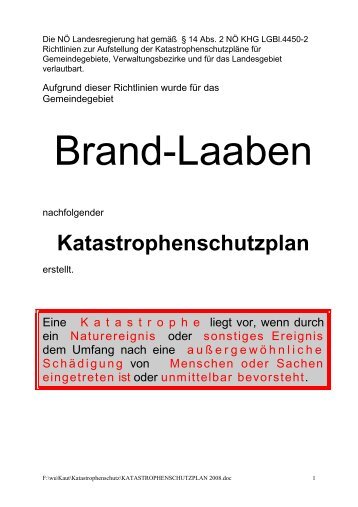 Katastrophenschutzplan - Brand-Laaben