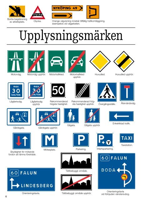 Sveriges vägmärken, trafiksignaler, vägmarkeringar ... - Forarskolan.se