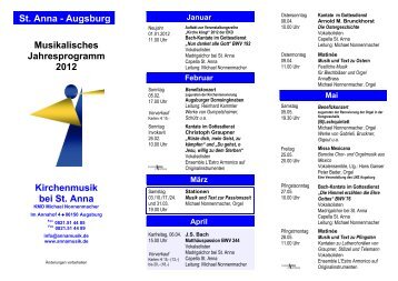 St. Anna - Augsburg Musikalisches Jahresprogramm 2012 ...