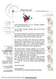 Liebe Pfarrgemeinden von St. Johannes Baptist, St. Jakobus und St ...