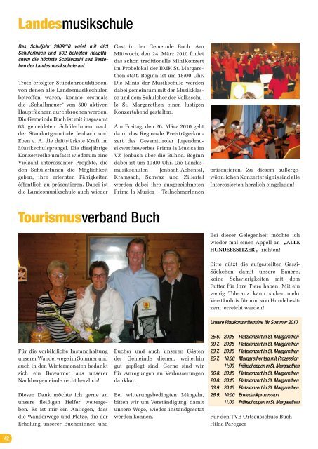 Voranschlag 2010 der Gemeinde Buch bei Jenbach