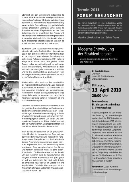 Ausgabe Nr. 1 / 2011 - St. Vincenz Krankenhaus Limburg