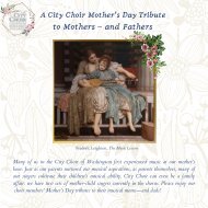 A City Choir Mother's Day Tribute to Mothers--and Fathers