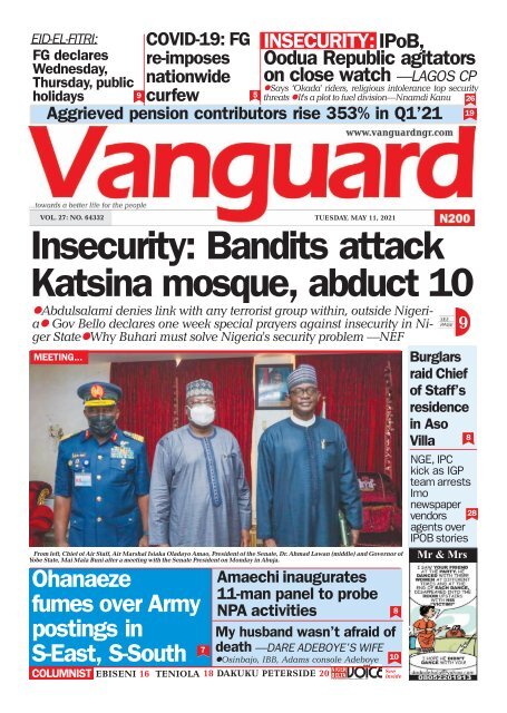 11052021 - Insecurity: Bandits attack Katsina mosque, abduct 10