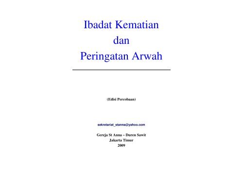 Ibadat Kematian dan Peringatan Arwah - Gereja St. Anna – Paroki ...