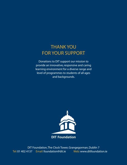 DIT Foundation Donor Report 2016