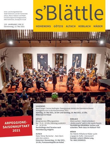 s'Blättle Nr. 19 - Do, 13. Mai 2021