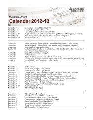 Music Department Calendar 2012-13 - Augsburg College