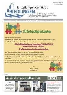 Amtliches Mitteilungsblatt Riedlingen 12.05.2021