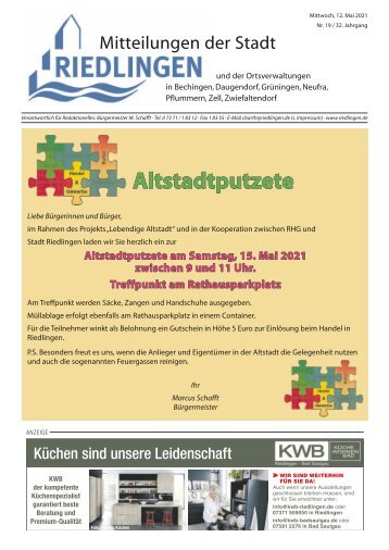 Amtliches Mitteilungsblatt Riedlingen 12.05.2021