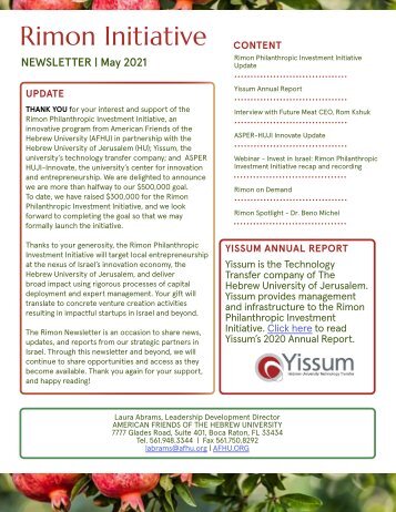 Rimon Fund Newsletter - May 2021