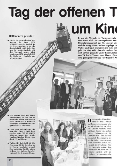 Ausgabe Nr. 2 / 2003 (3,6 MB) - St. Vincenz Krankenhaus Limburg