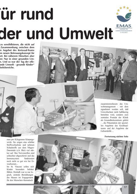 Ausgabe Nr. 2 / 2003 (3,6 MB) - St. Vincenz Krankenhaus Limburg