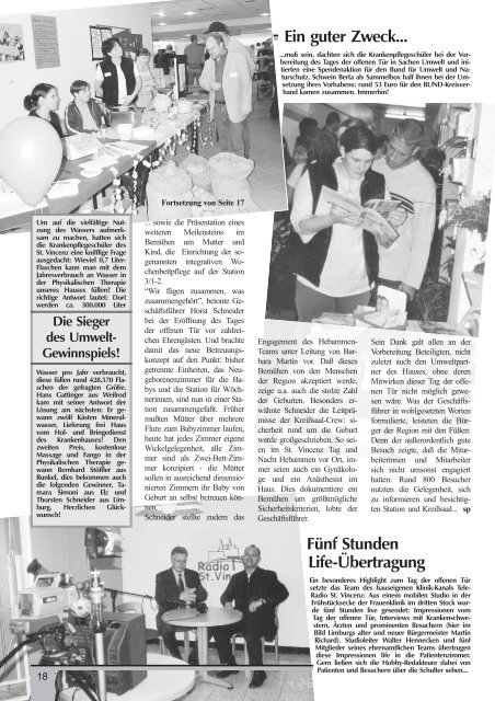 Ausgabe Nr. 2 / 2003 (3,6 MB) - St. Vincenz Krankenhaus Limburg