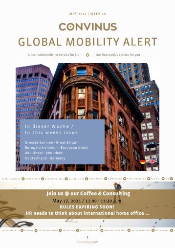 CONVINUS Global Mobility Alert Week 19
