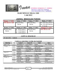 Minggu ini tgl 01 Juli 2012 - Gereja Katolik St.Andreas Paroki Kedoya