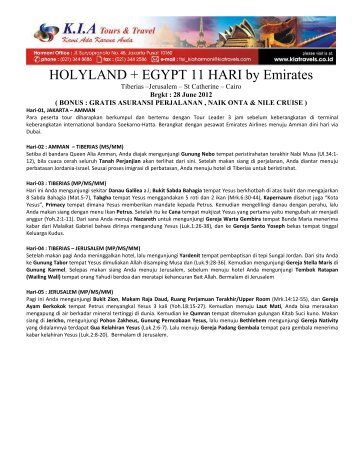 HOLYLAND + EGYPT 11 HARI by Emirates - KIA Tours & Travel