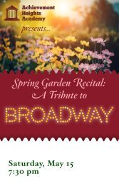 AHA: A Tribute to Broadway Program