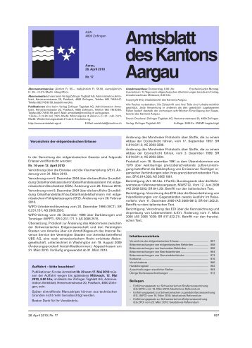 Amtsblatt des Kantons Aargau
